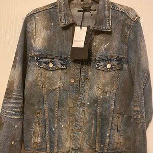 Embellish Burns Denim Jean Jacket size L